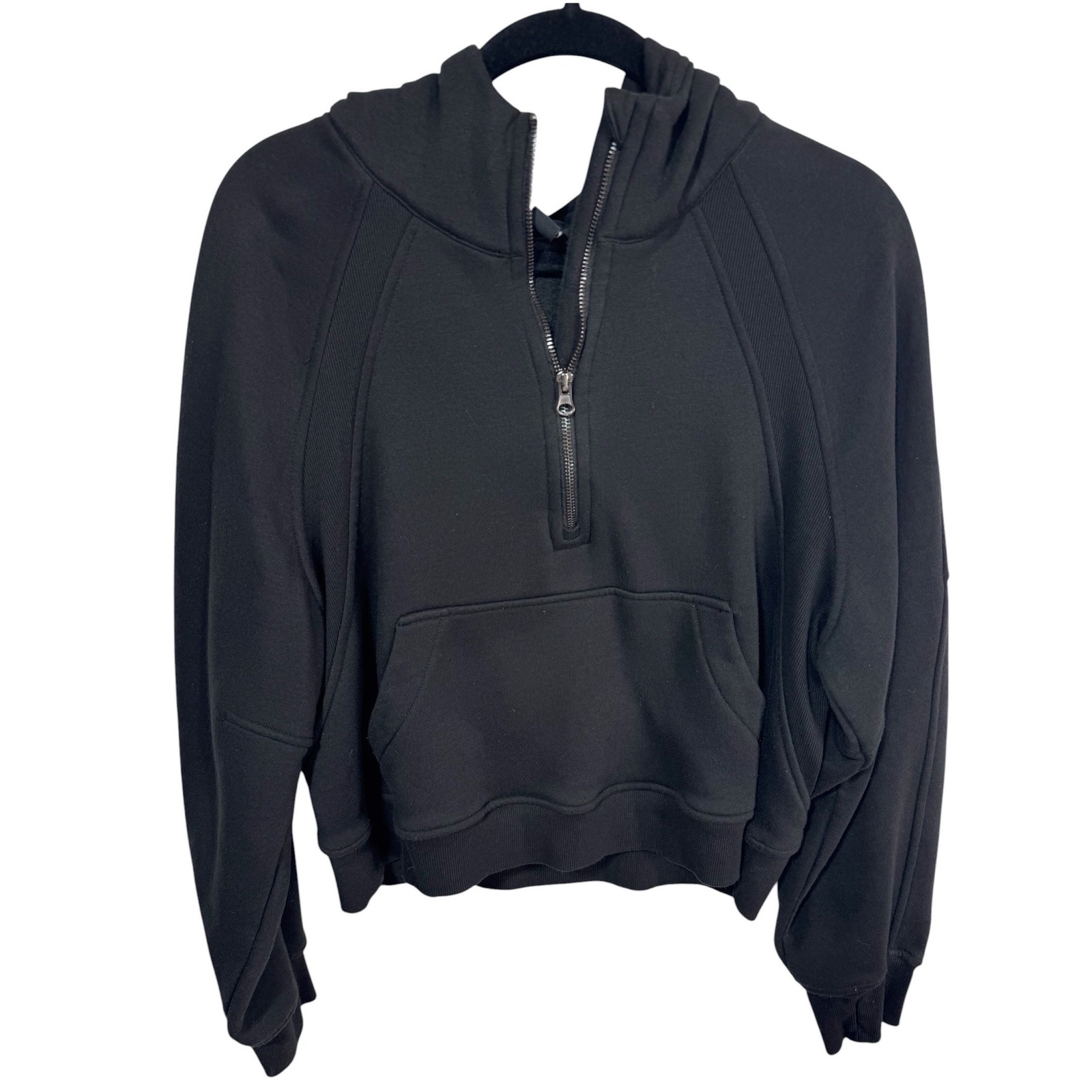 Rae Mode Xl Black Quarter Zip Cropped Hoodie Women's Fleece Sweatshirt